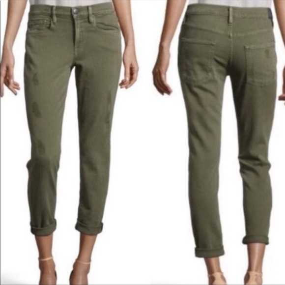 VINCE Relaxed Mason Rolled Skinny Jeans in Destructed Hunter Size 26 - Picture 1 of 13